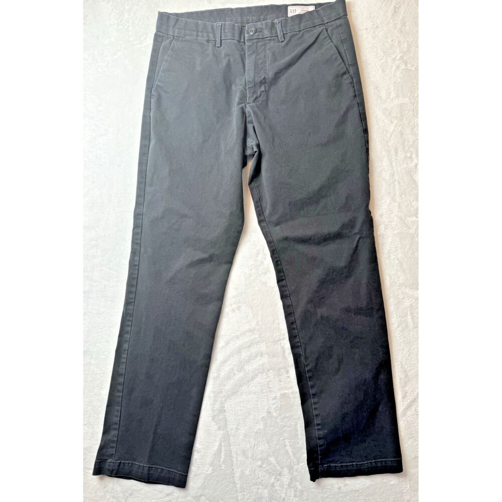 Gap Size 33X32 Mens Chino Khaki Pants Black Straight (Actual Inseam 31)